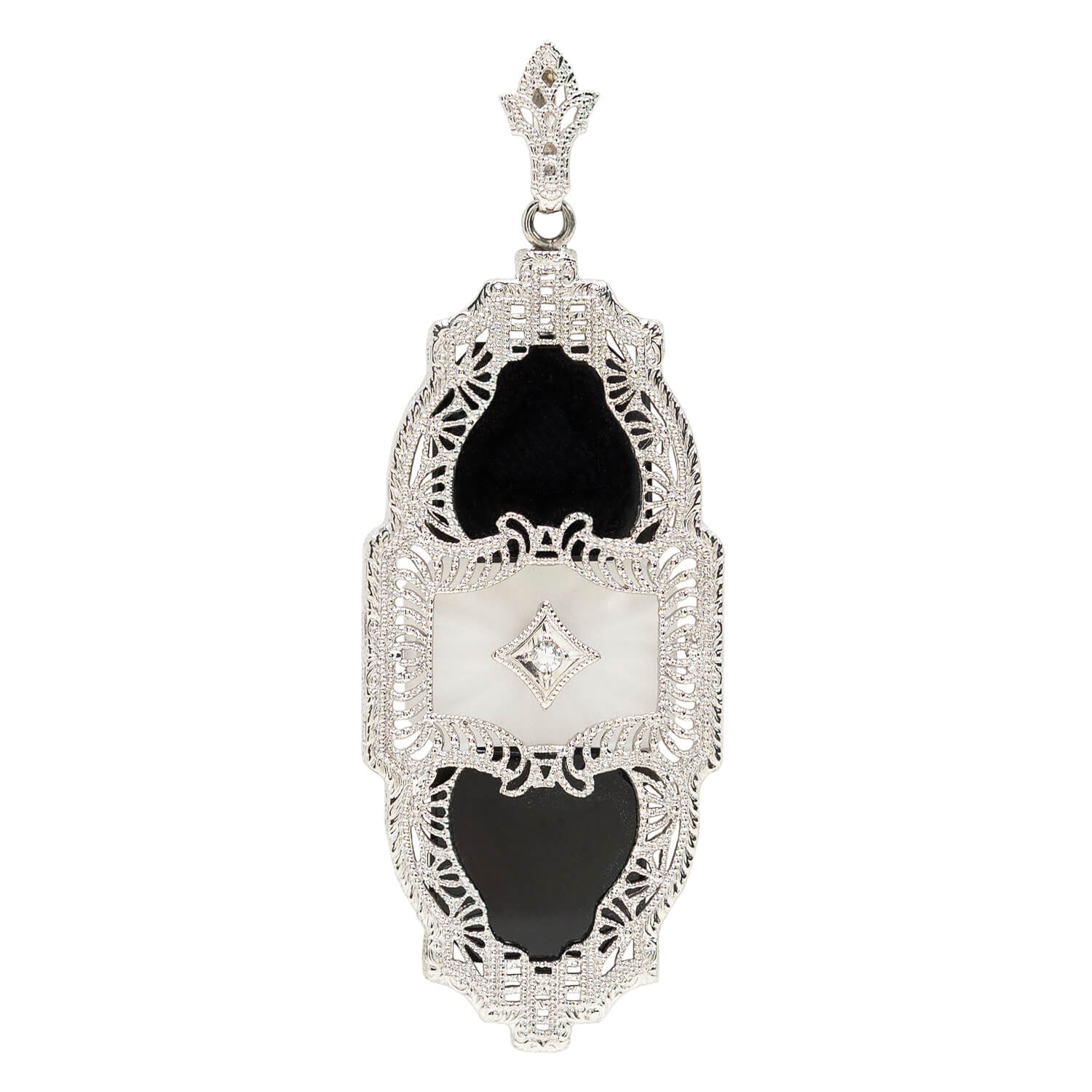 Art Deco V-Shape Pendant Necklace