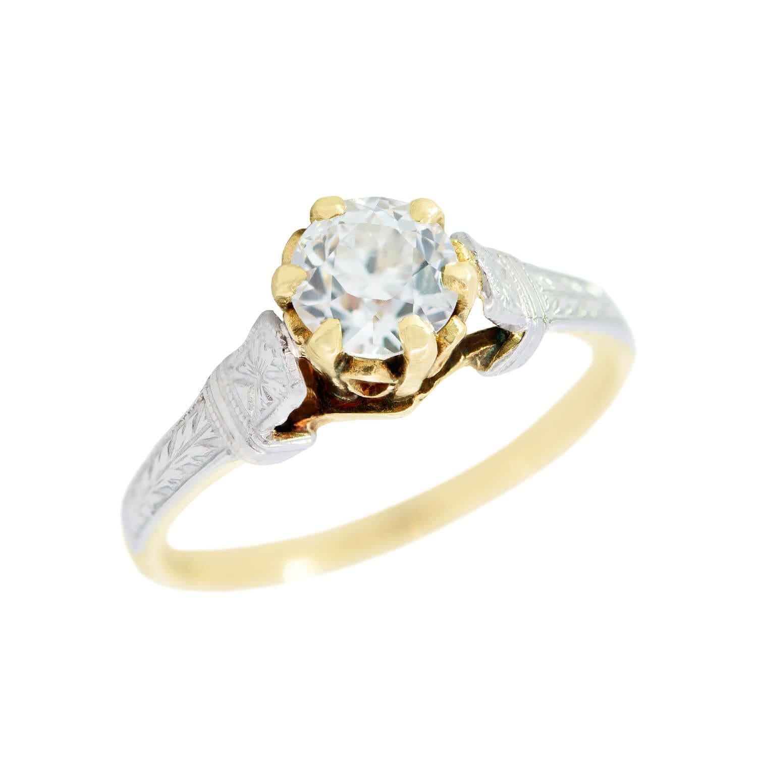 10k 2024 Gold Solitaire Vintage Engagement Ring