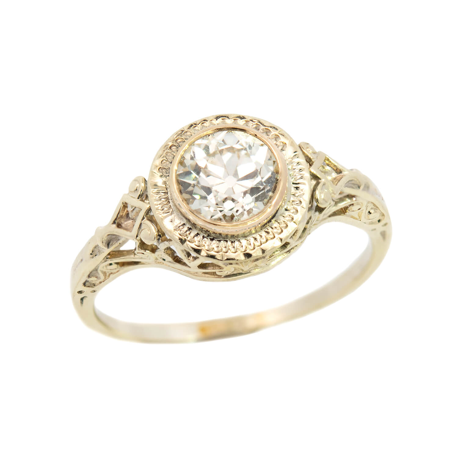 14kt vintage shops art deco diamond ring