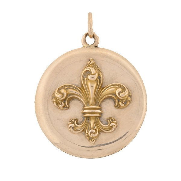 18K Yellow Gold Fleur de Lis Charm or Pendant