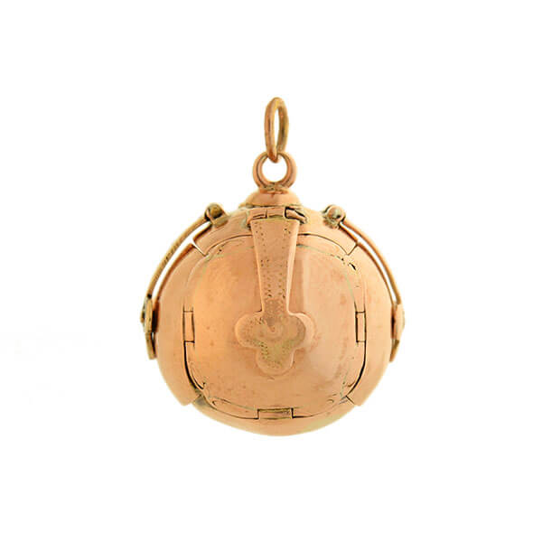 14K Gold Minimalist Croatian Filigree Ball Pendant Necklace