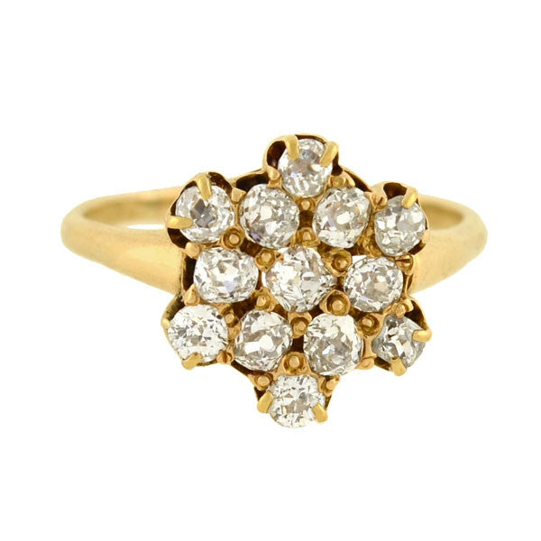 Victorian 14kt Mine Cut Diamond Cluster Ring – A. Brandt + Son