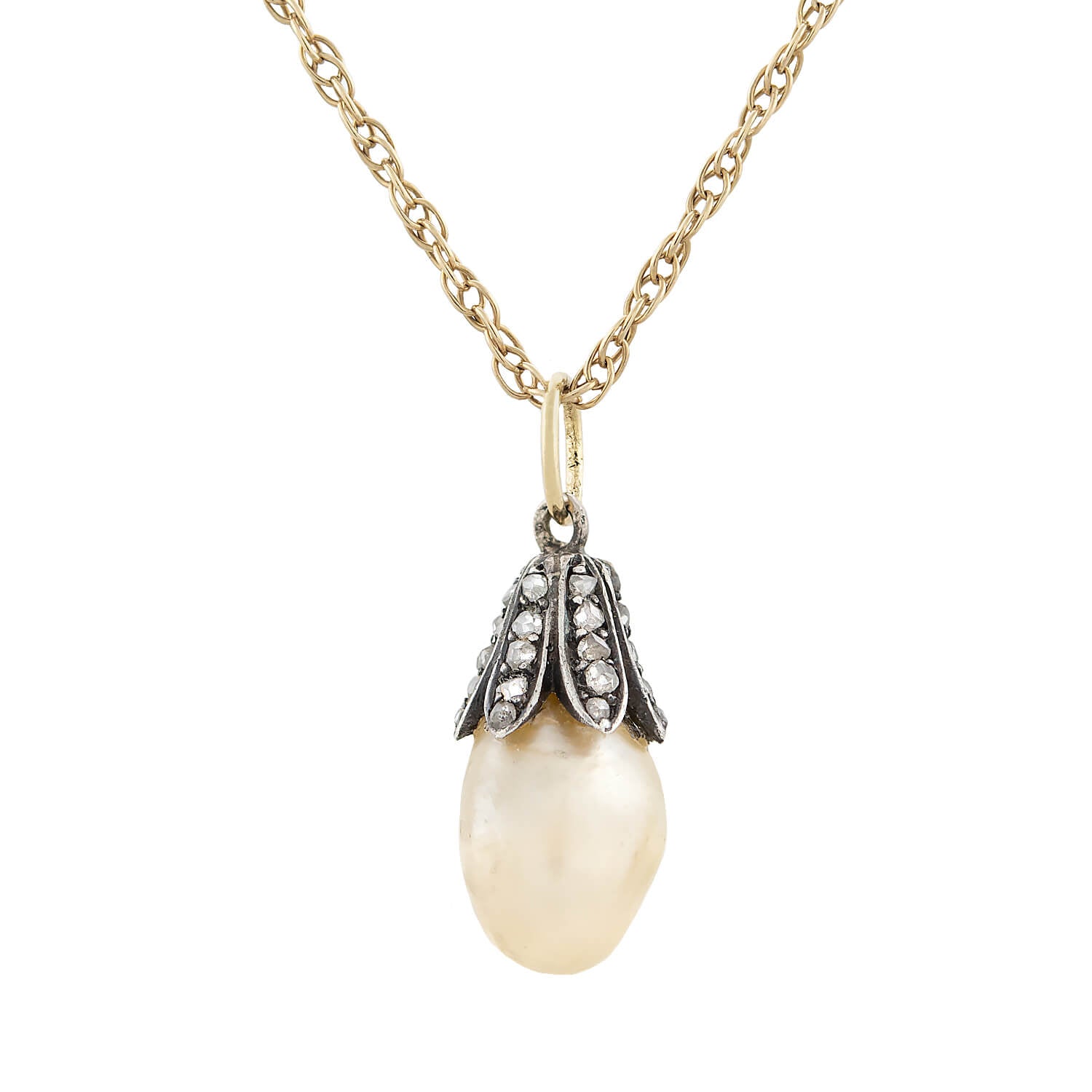 14kt diamond pearl newest pendant