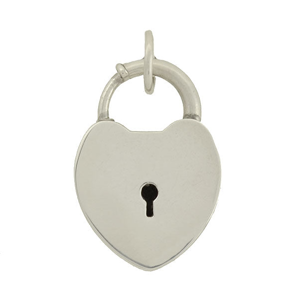 Sterling Silver Heart Lock Keyhole Pendant Necklace