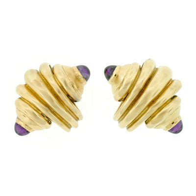 Estate 18kt Gold Amethyst Seashell Clip-On Earrings – A. Brandt + Son