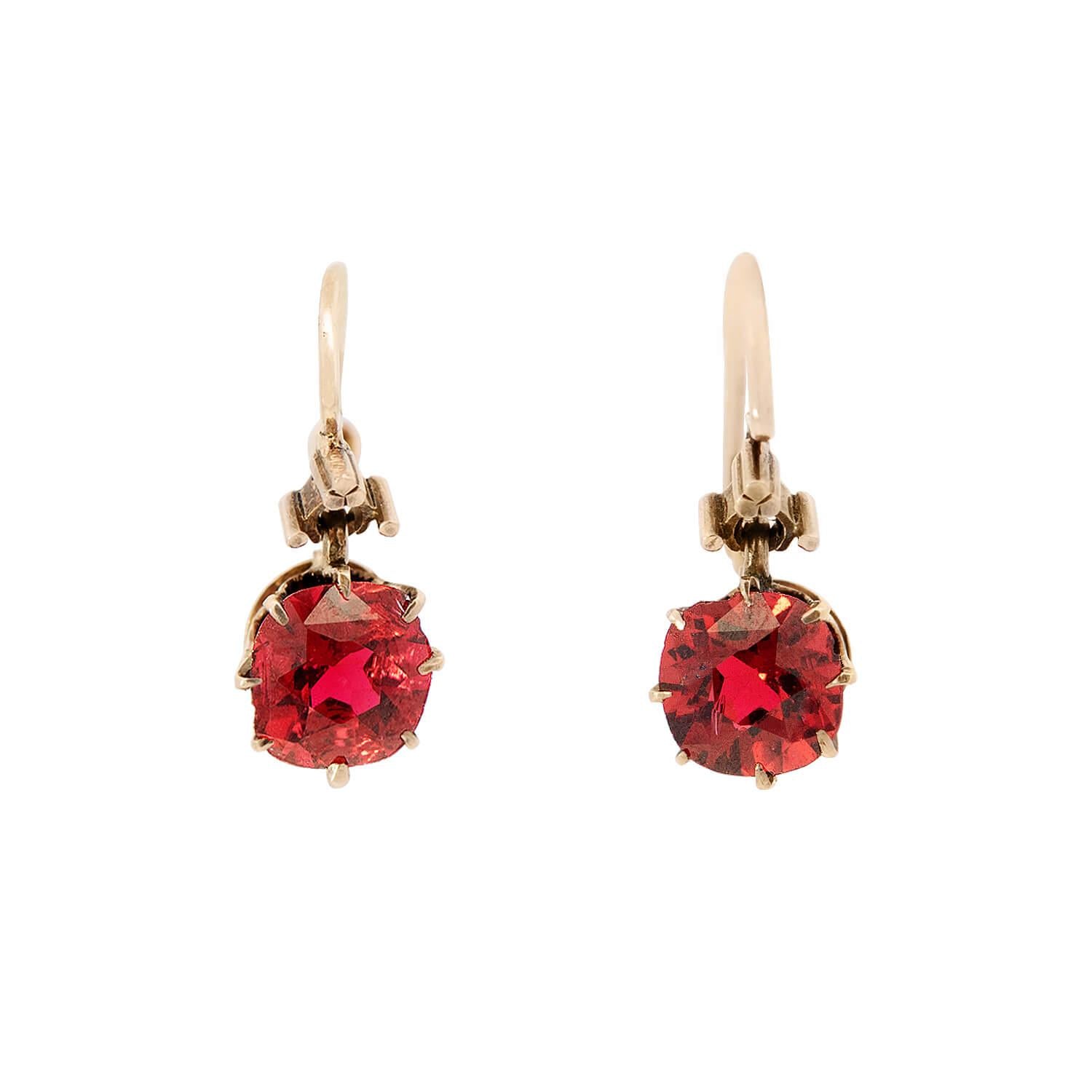 Victorian 14k Garnet Earrings