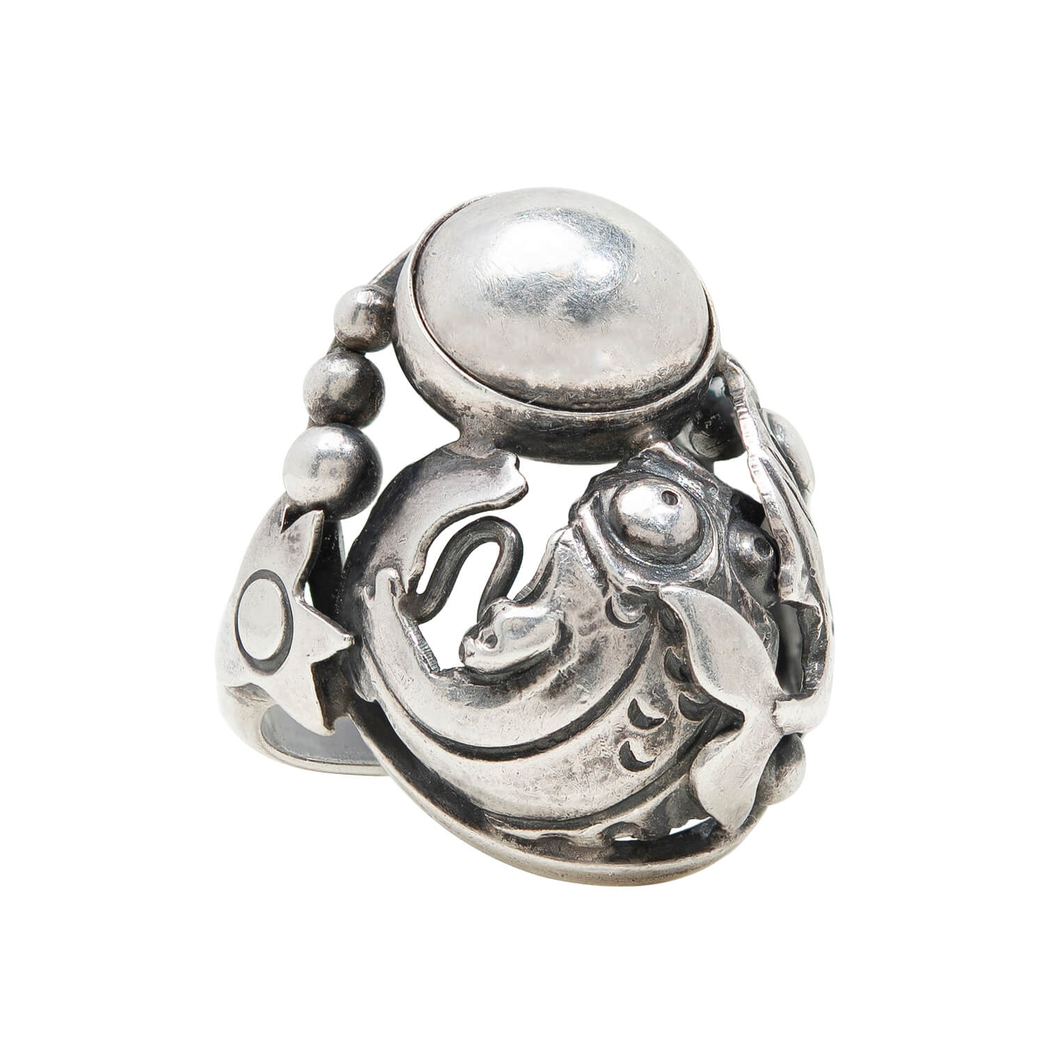 Vintage Swedish Sterling Silver Koi Fish Ring