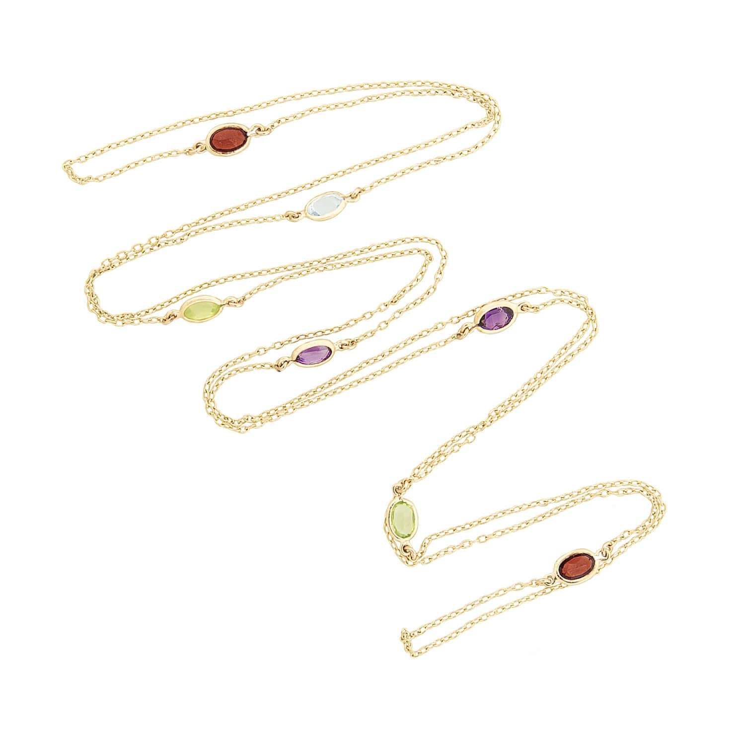 Estate 14k Multi Stone Necklace