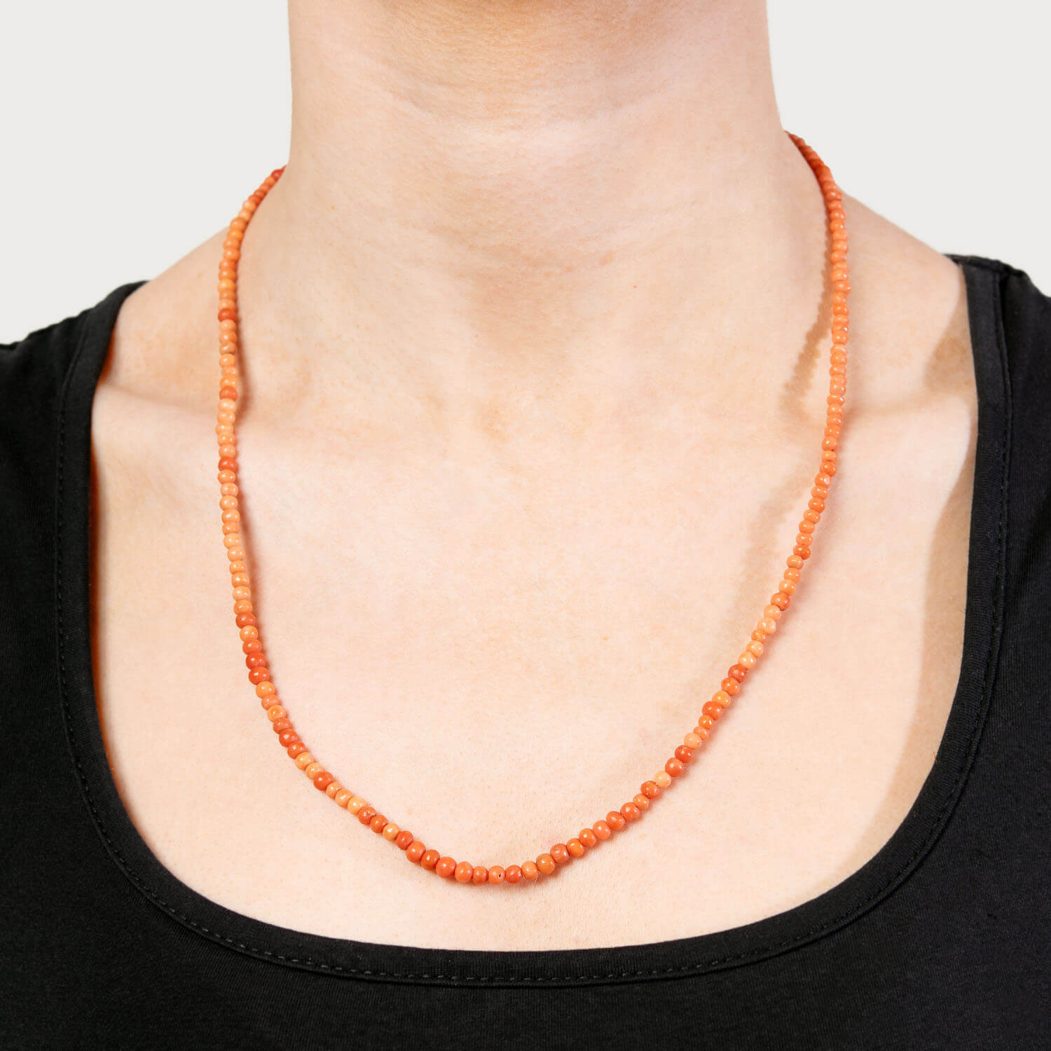 Popular 14k gold necklace with coral beads