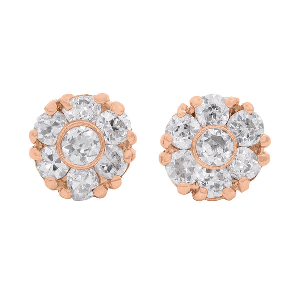 1.60 Carat Diamond Floral Cluster Flower Stud Earrings in 18 Karat White  Gold For Sale at 1stDibs | 1.6 ct diamond earrings, 1.6 carat diamond  earrings, cluster diamond earrings