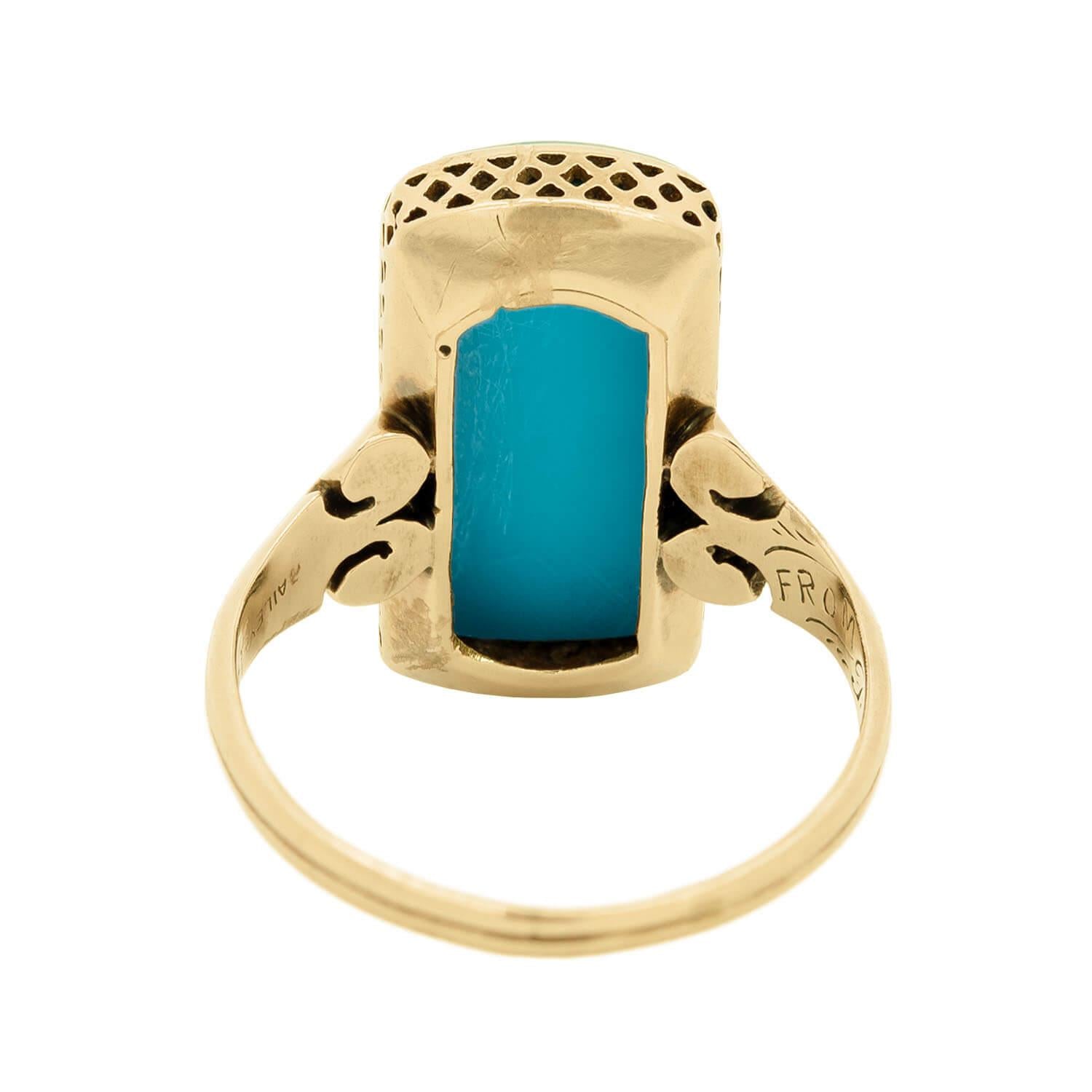 BAILEY BANKS & BIDDLE Victorian 14k Turquoise Ring