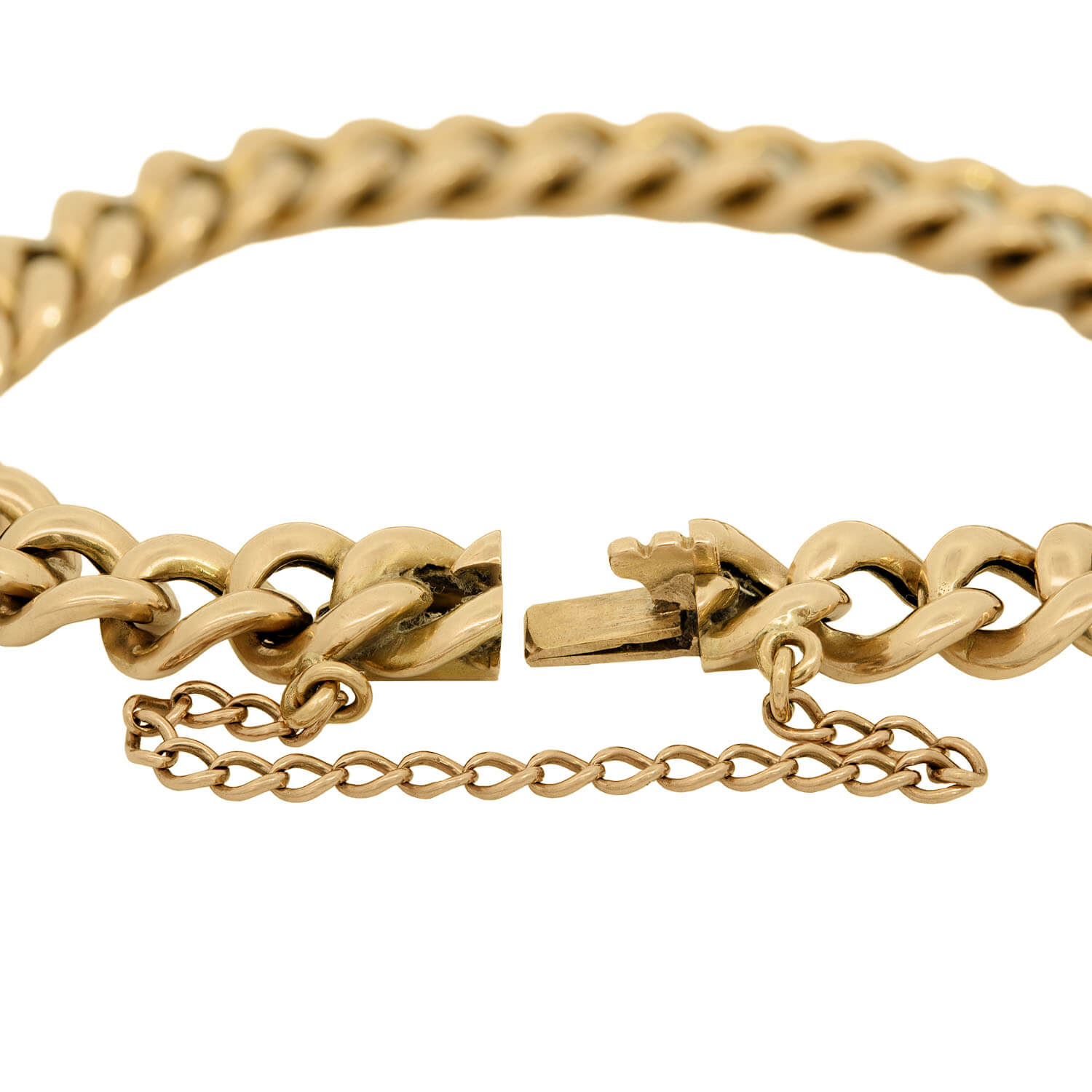 Estate 15k English Curb Link Bracelet