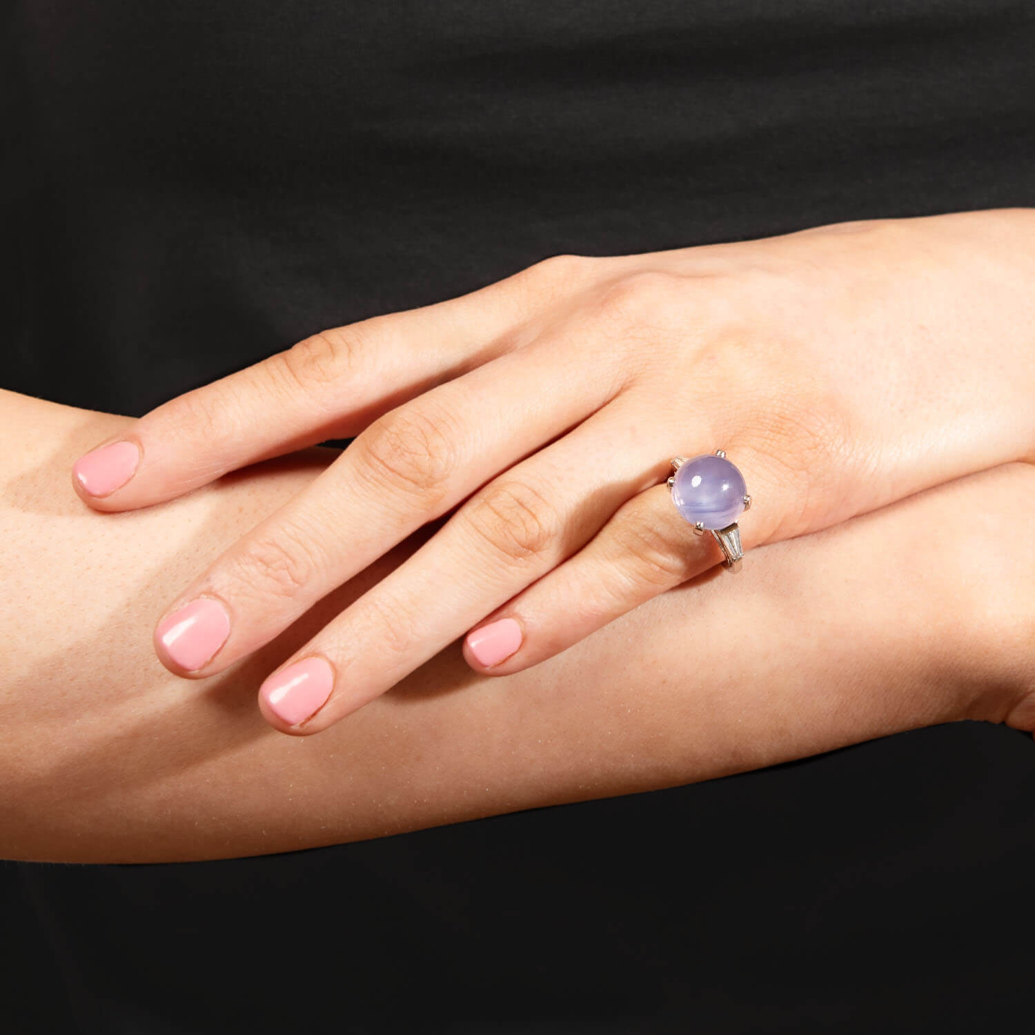 Retro Platinum GIA No Heat Purple Star Sapphire Engagement Ring 14.08ct.