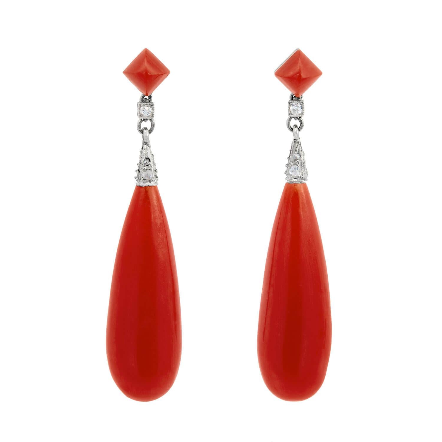 Red coral blood buy drop etched silver earrings part of the halloween update