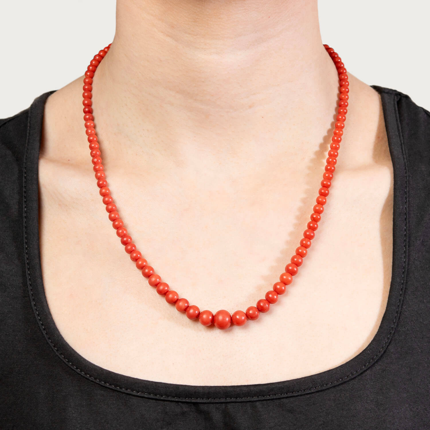 Victorian 14k Oxblood Coral Necklace