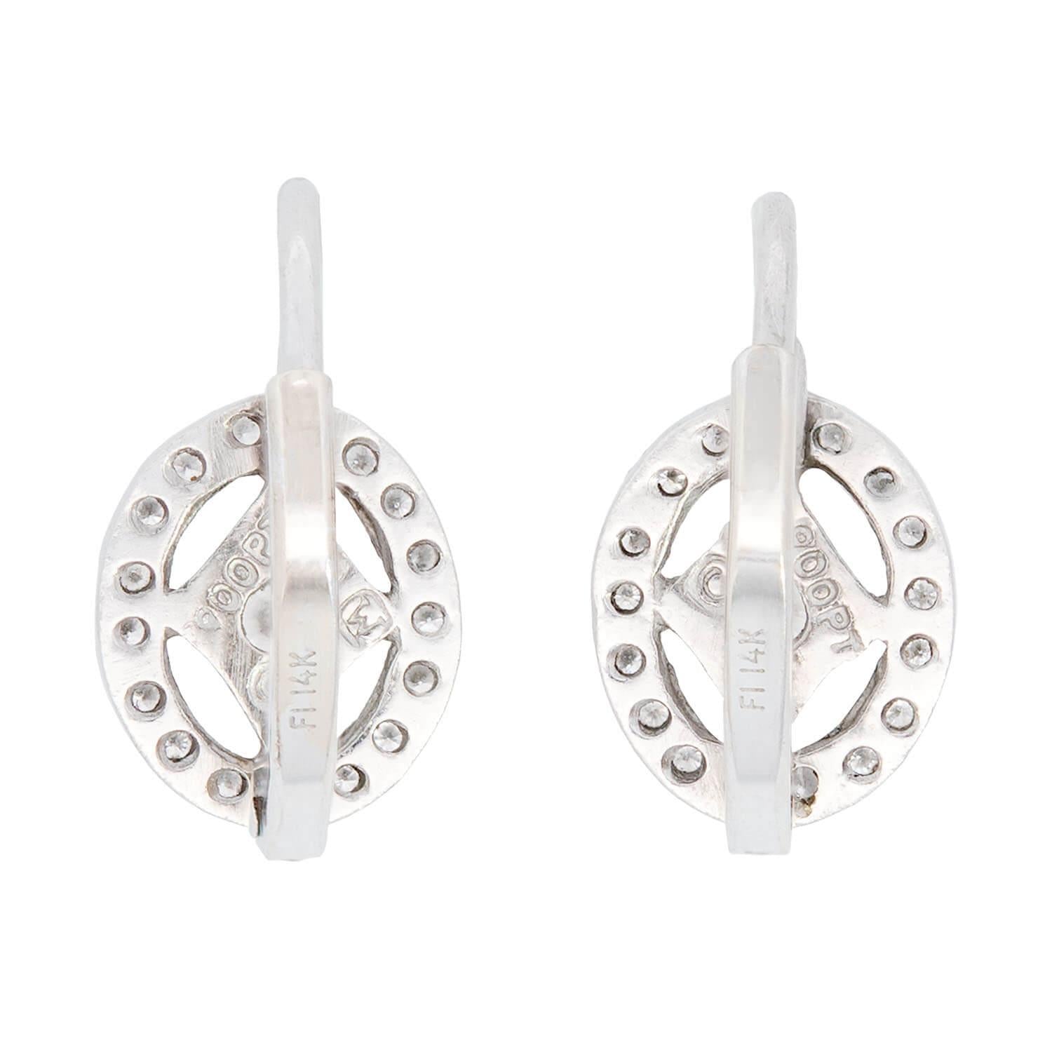 CATHY WATERMAN Estate Platinum Diamond Earrings