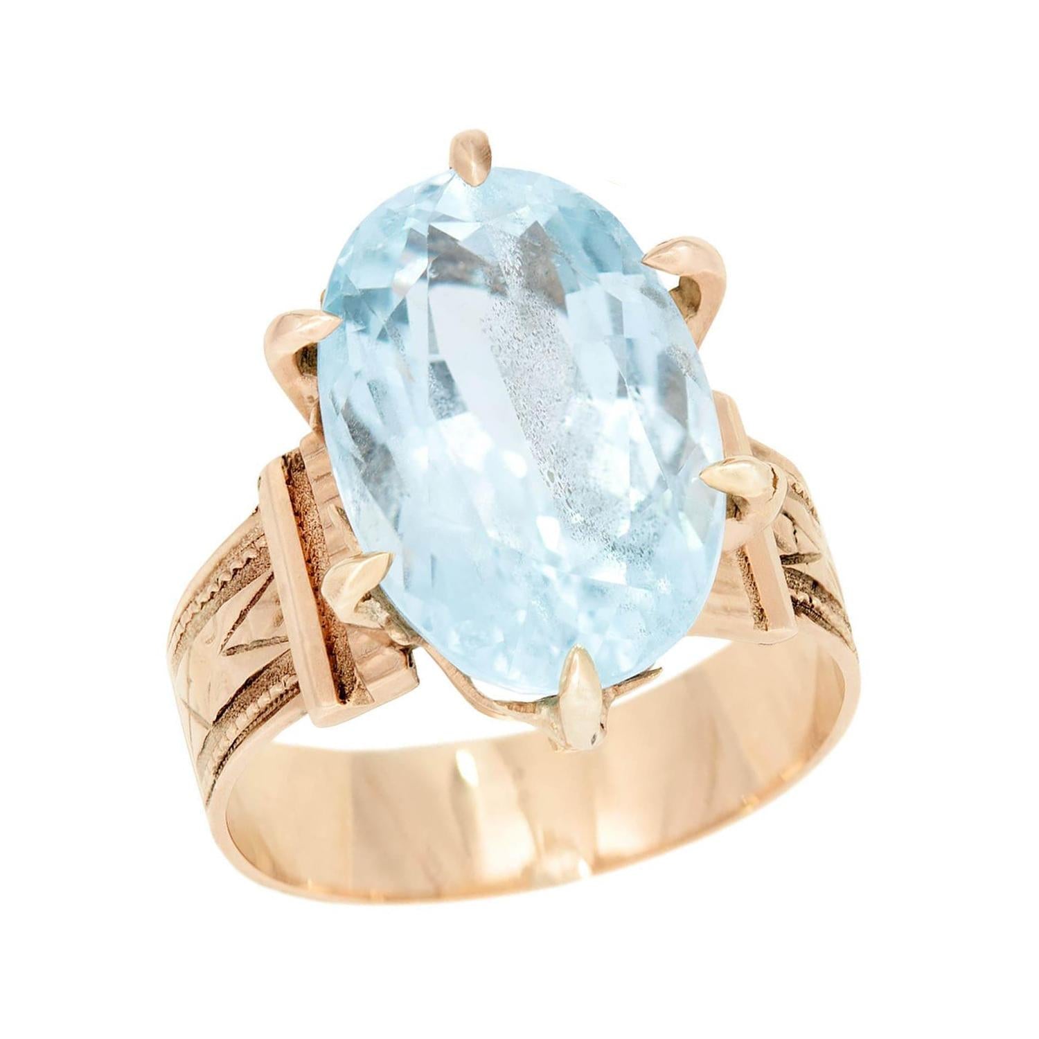 Victorian 14K Aqua Ring