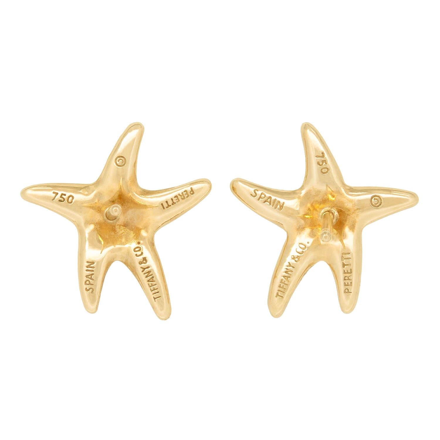 Tiffany Elsa Peretti Starfish Earrings Good Condition popular