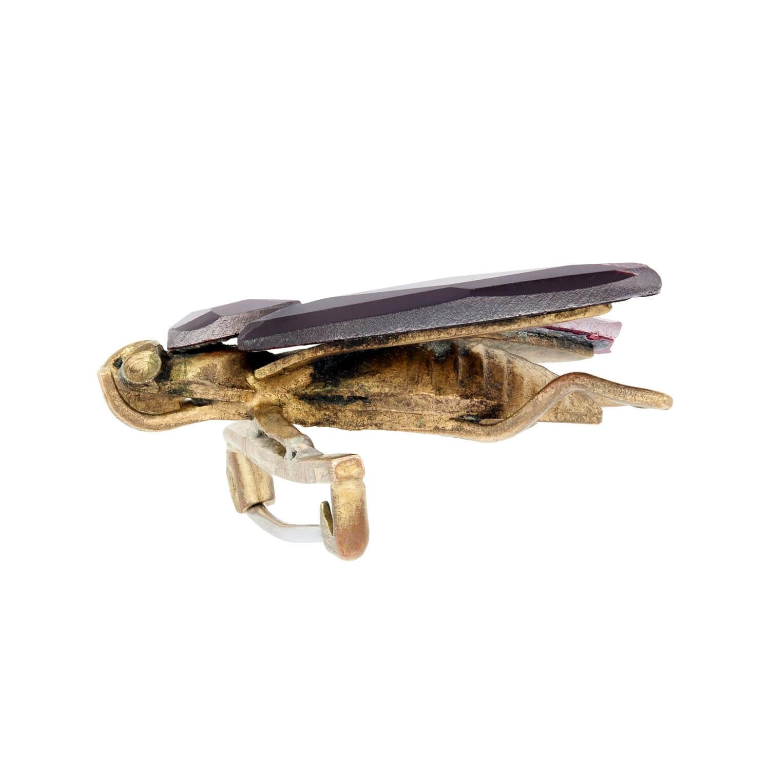 Victorian Rolled Gold and Vauxhall Glass Fly Pin