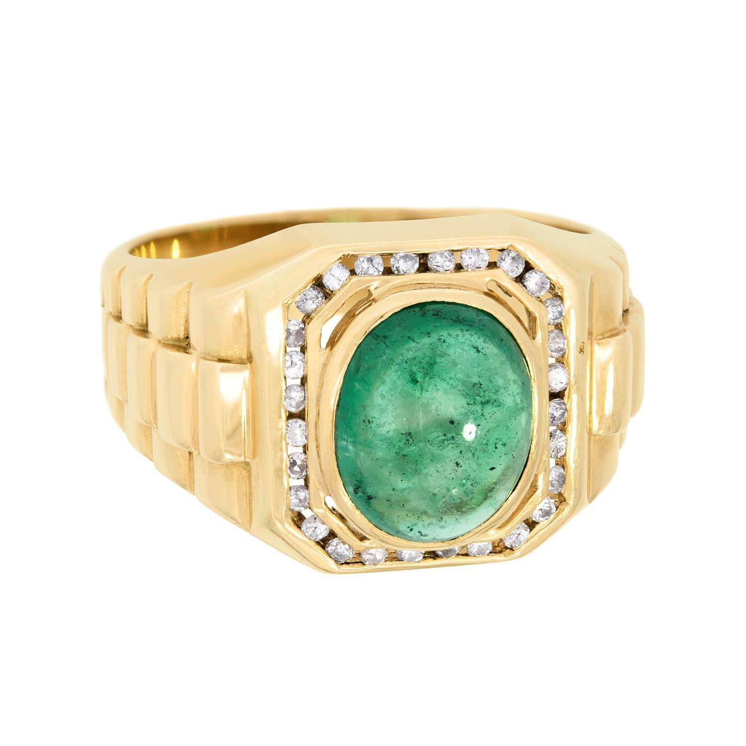 Vintage 18k Emerald Diamond Ring