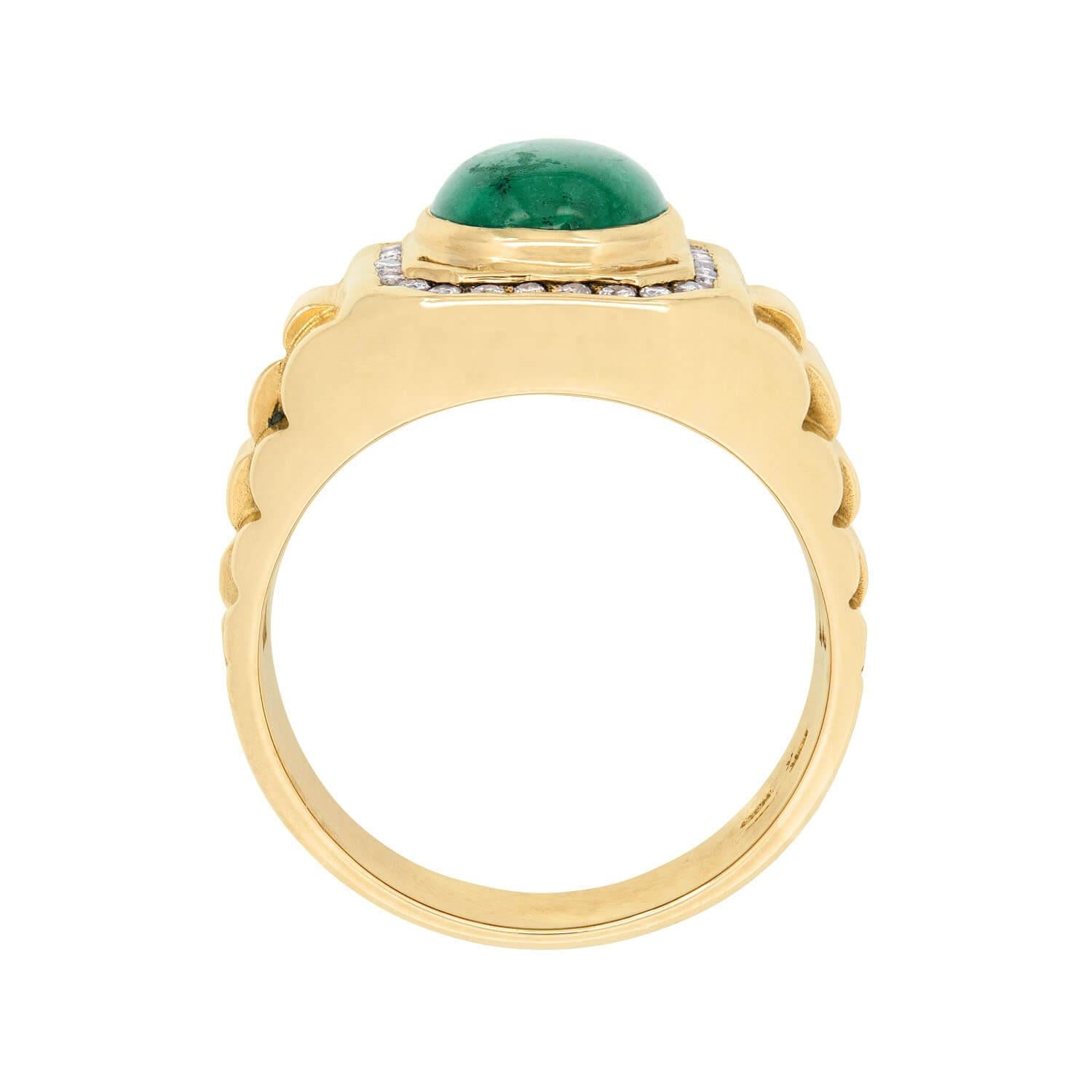 Vintage 18k Emerald Diamond Ring