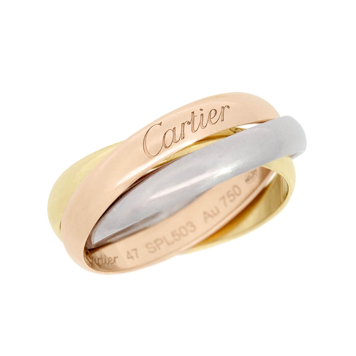 Cartier Estate 14k Tri Color Roller Band