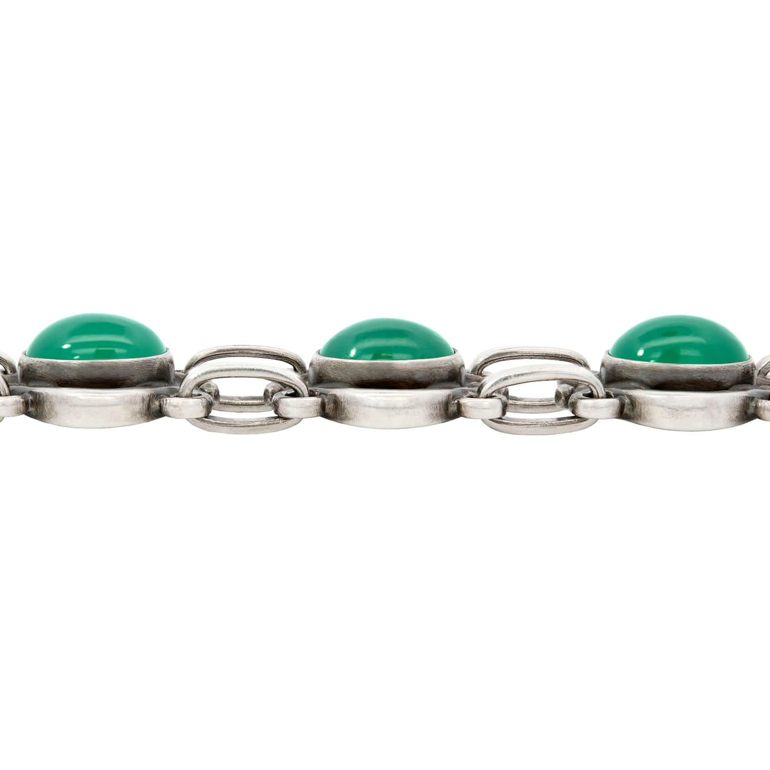 Outlet Vintage Sterling and Green Bracelet