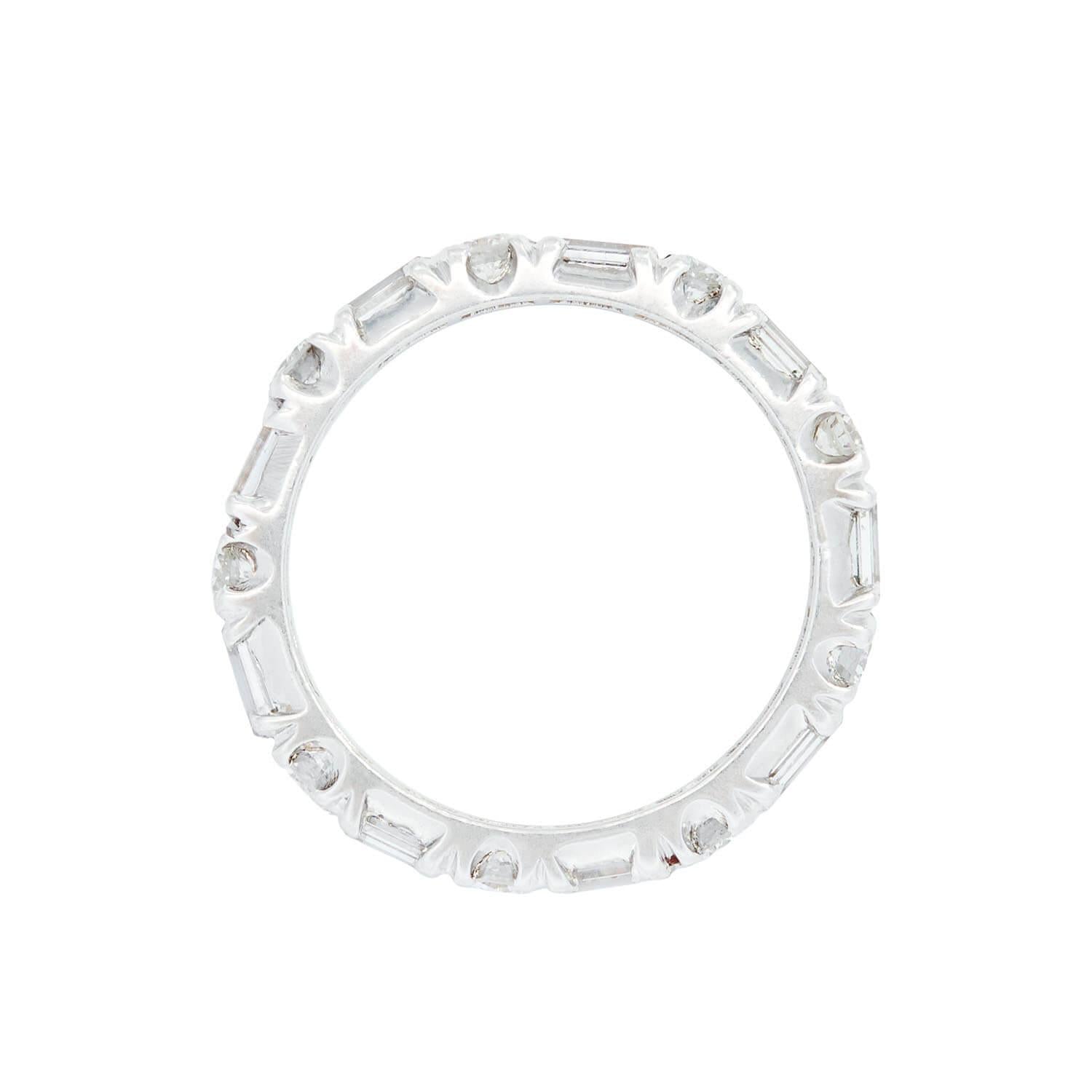 Estate Platinum Mixed Cut Diamond Eternity Band