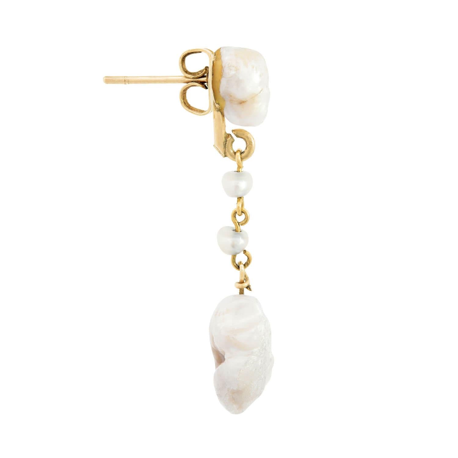 Victorian 14k Pearl Drop Earrings