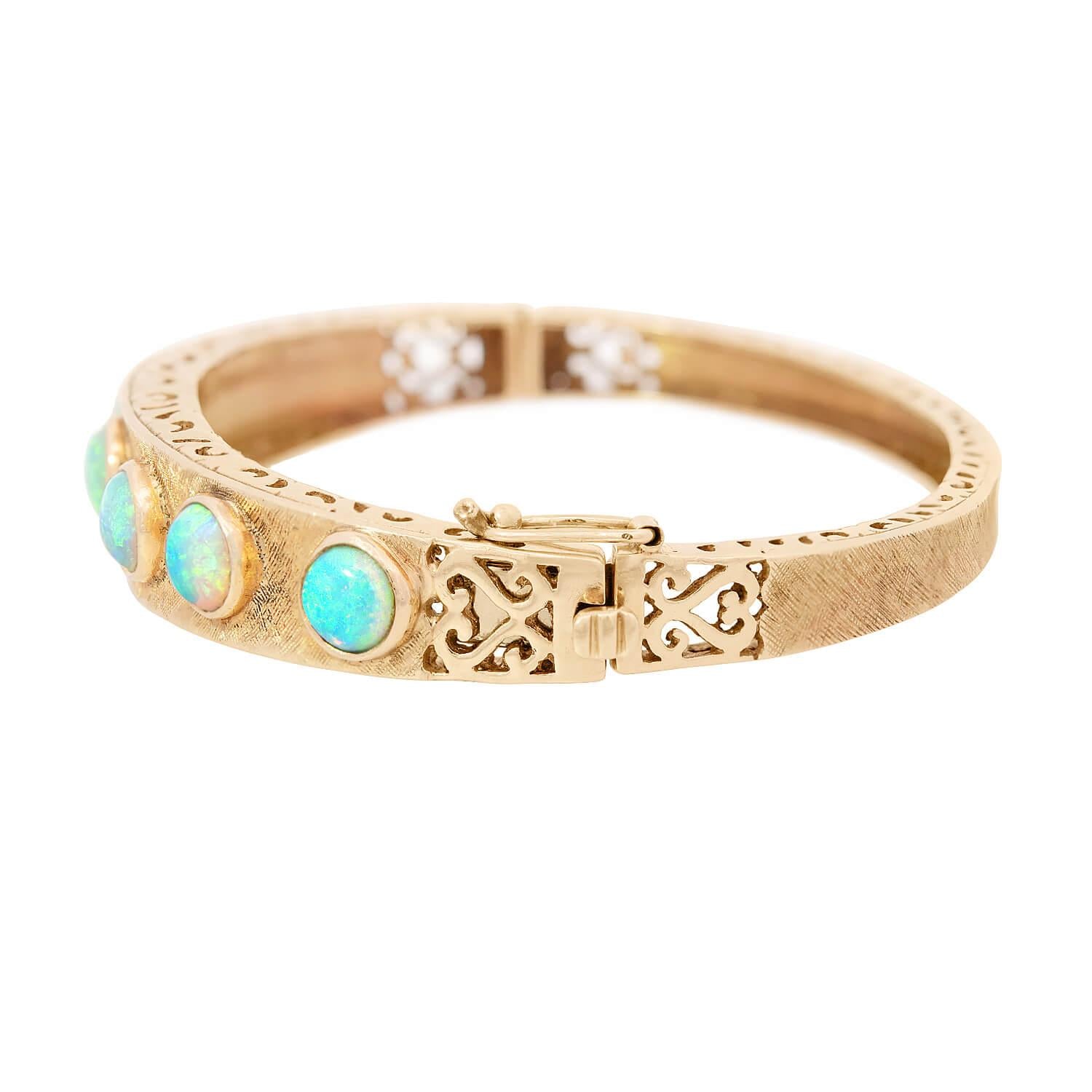 Retro 18k Opal Bangle