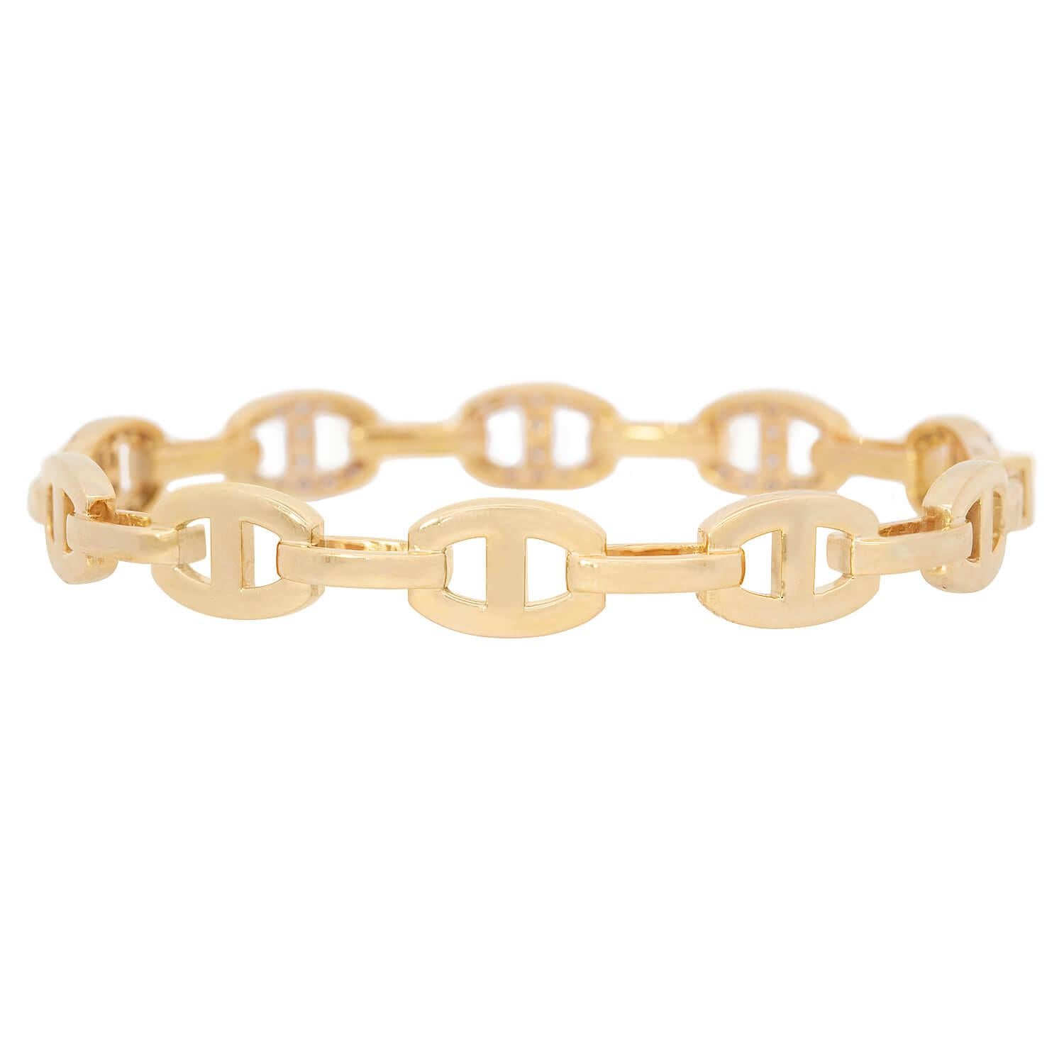 Estate 18k Diamond Anchor Link Bracelet