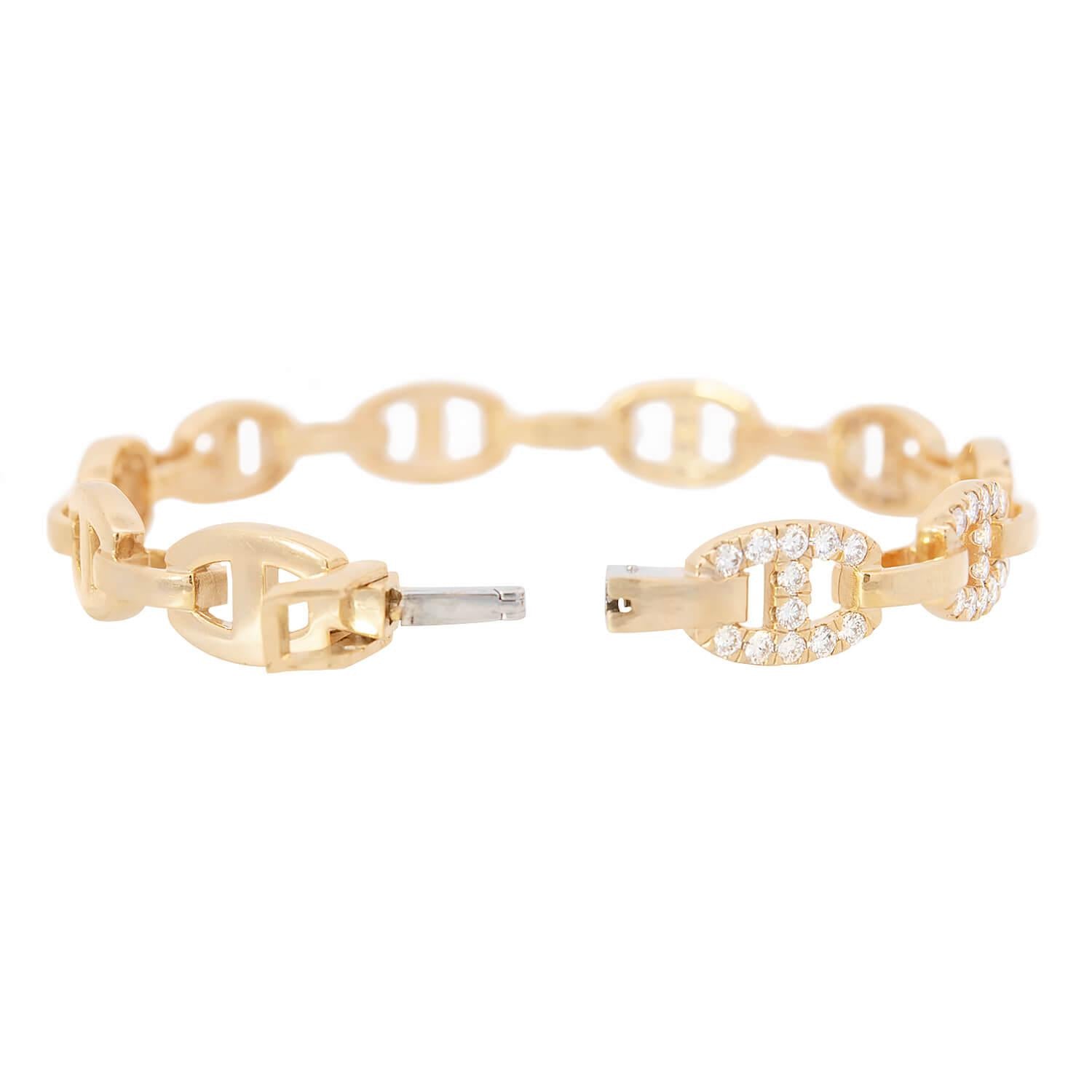 Estate 18k Diamond Anchor Link Bracelet