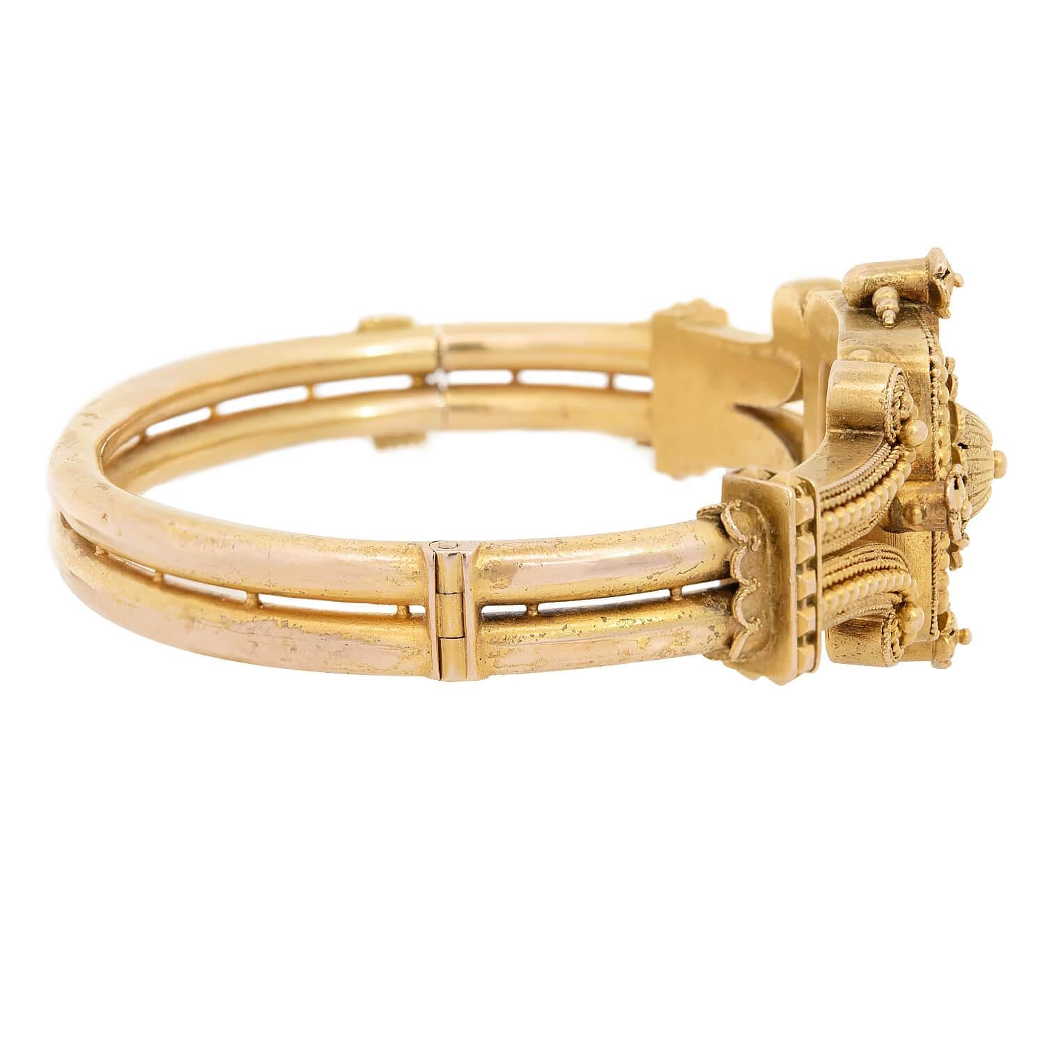 Victorian 15k Etruscan Bangle Bracelet