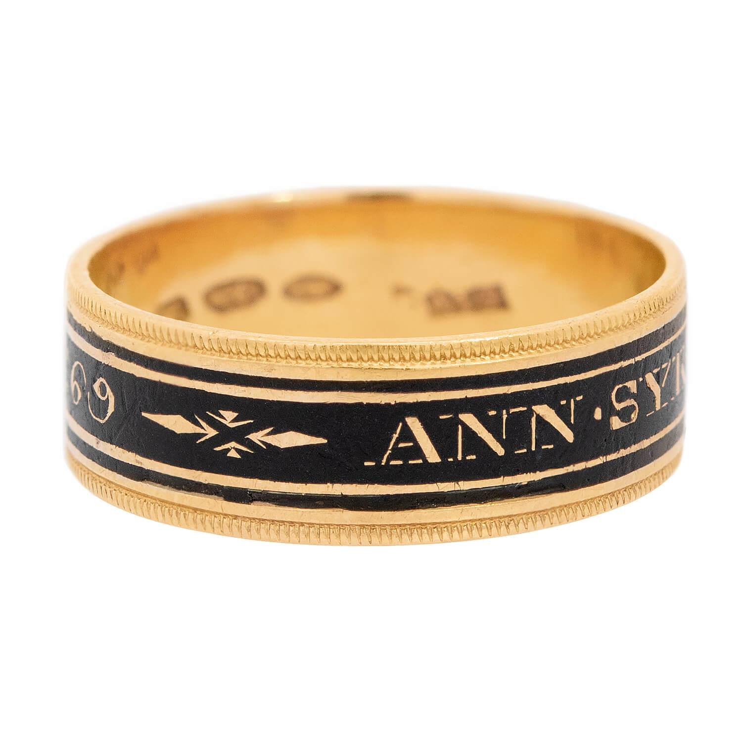 Georgian 18k Enamel Wedding Band