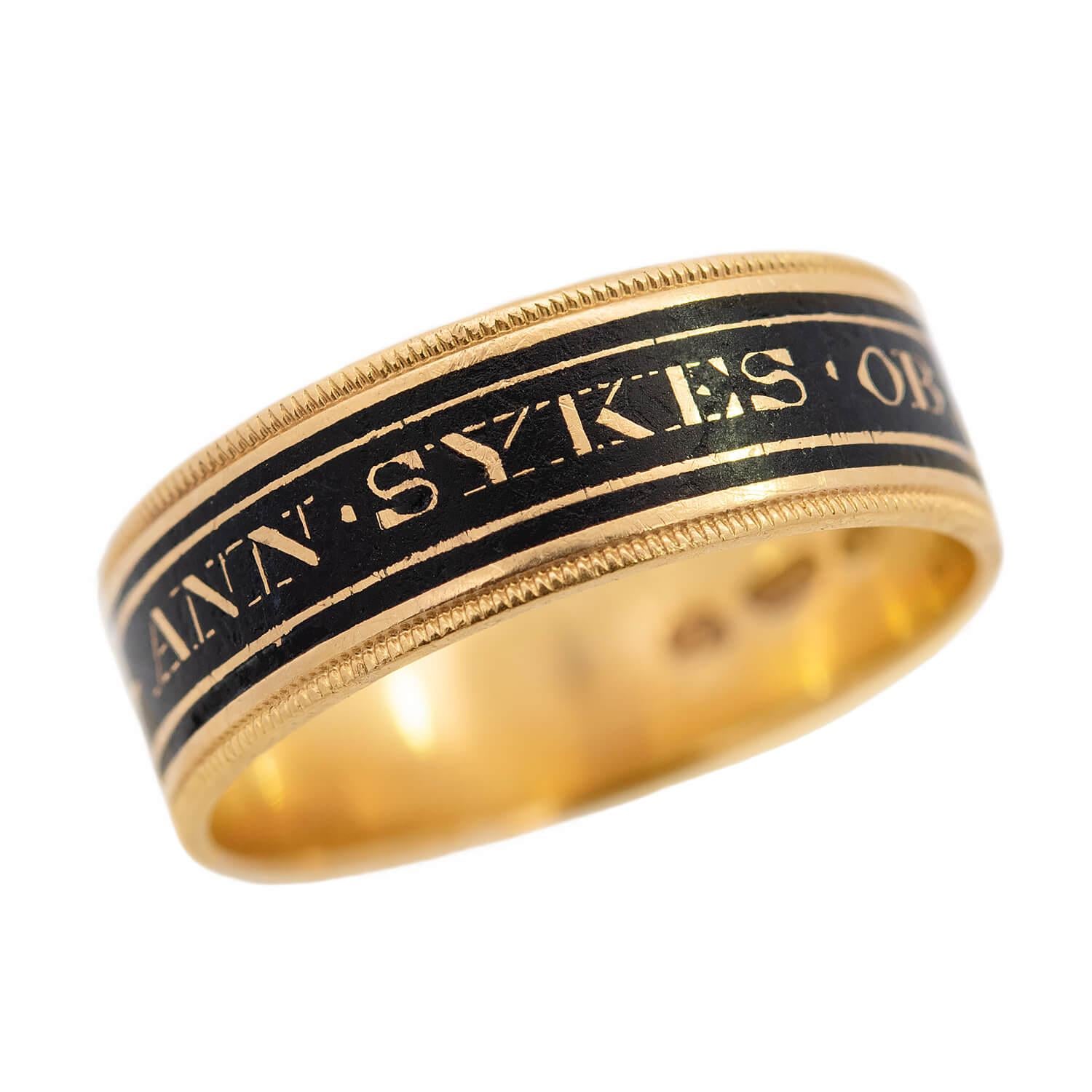 Georgian 18k Enamel Wedding Band