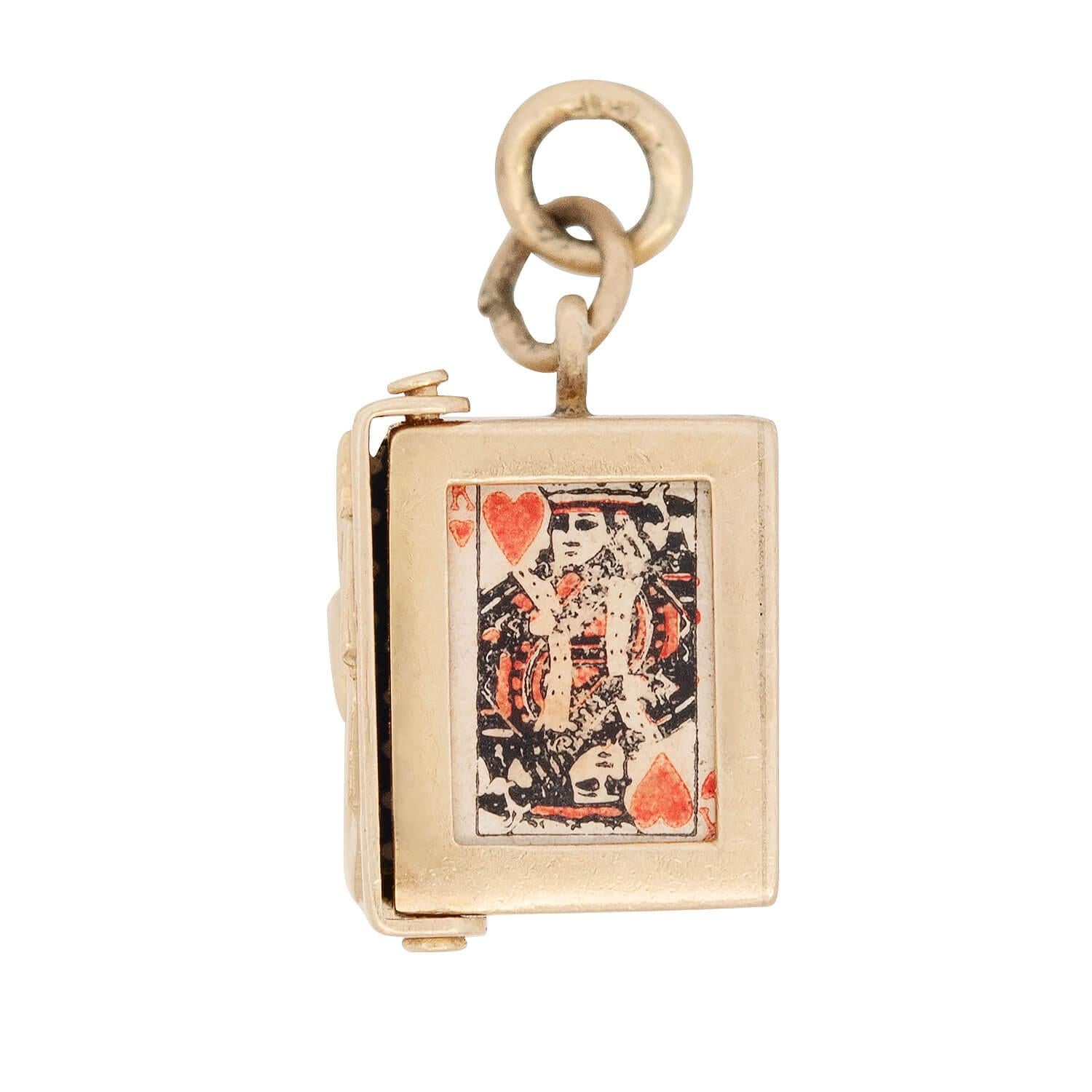 Vintage 14k Deck of Paper Cards Charm