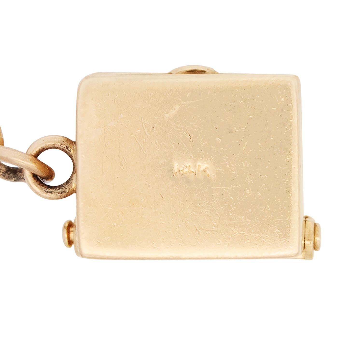 Vintage 14k Deck of Paper Cards Charm