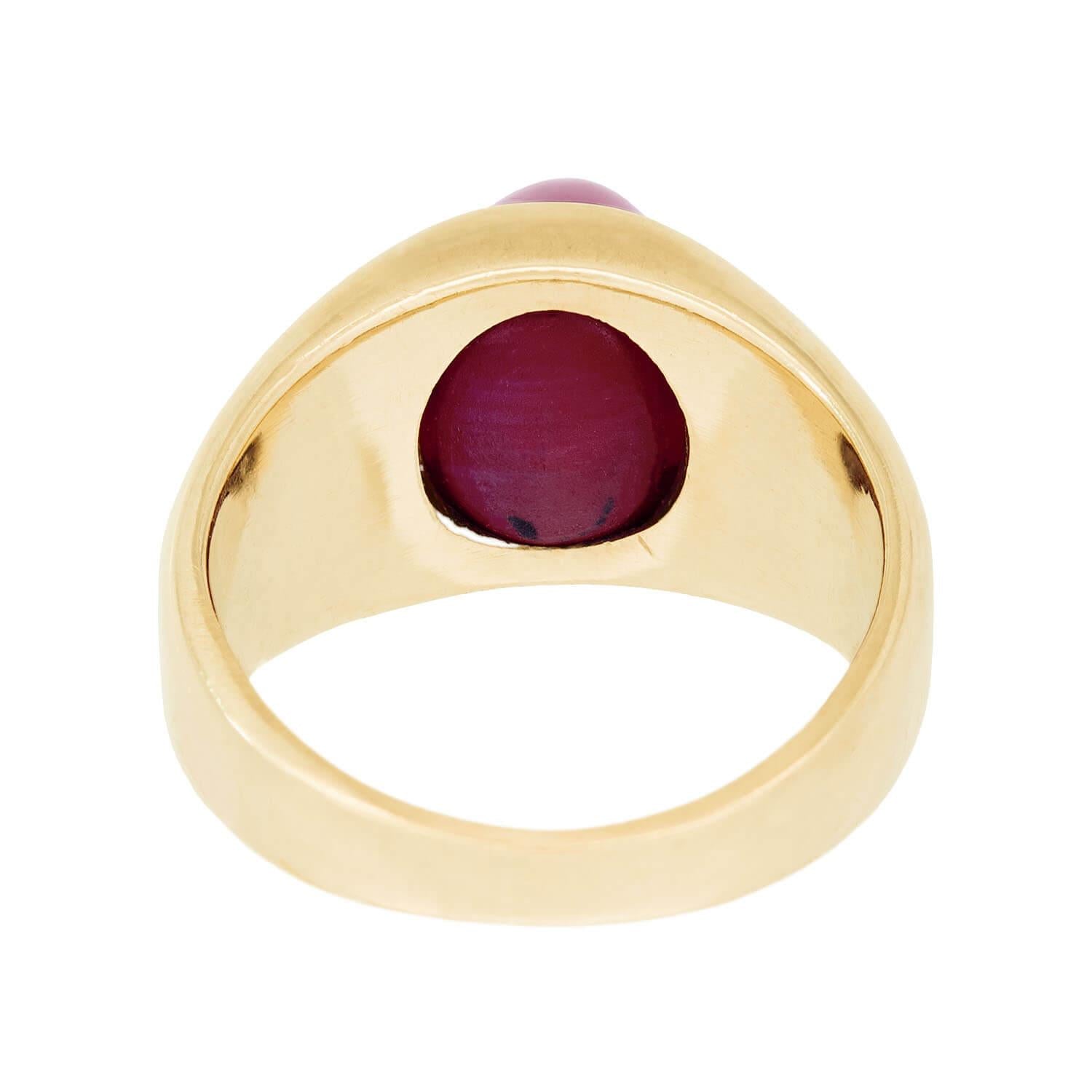 Edwardian 14K Star Sapphire Flush Mount Ring