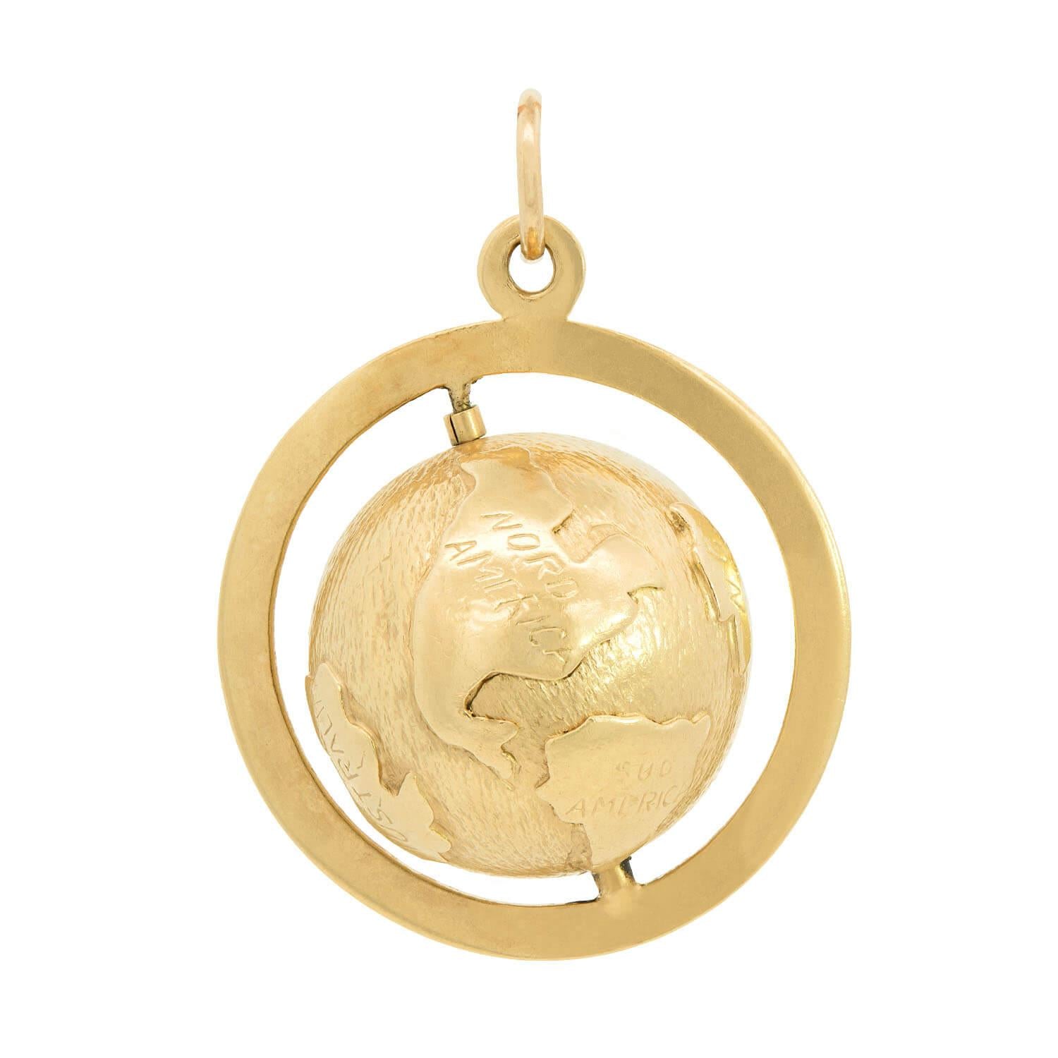 Vintage 14k Globe Charm