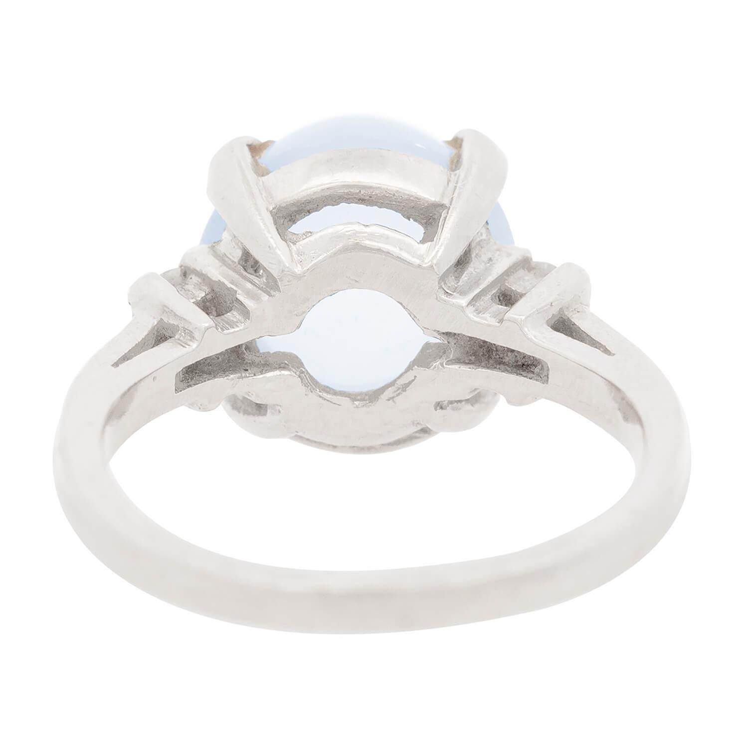 Retro 14k Moonstone & Diamond Ring