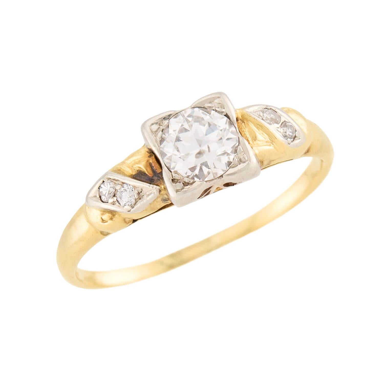 Edwardian 14k Diamond Engagement Ring .40ct