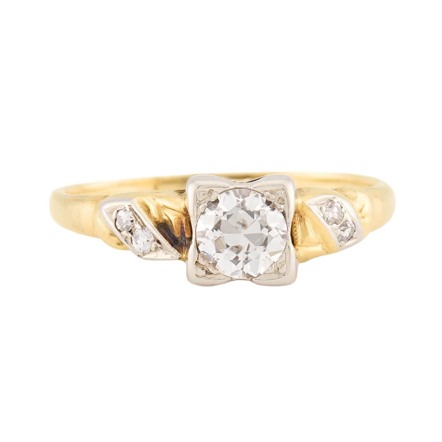 Edwardian 14k Diamond Engagement Ring .40ct