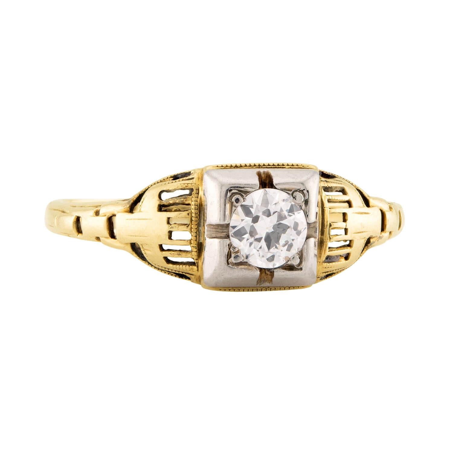 Edwardian 14k/Platinum Diamond Engagement Ring .30ct