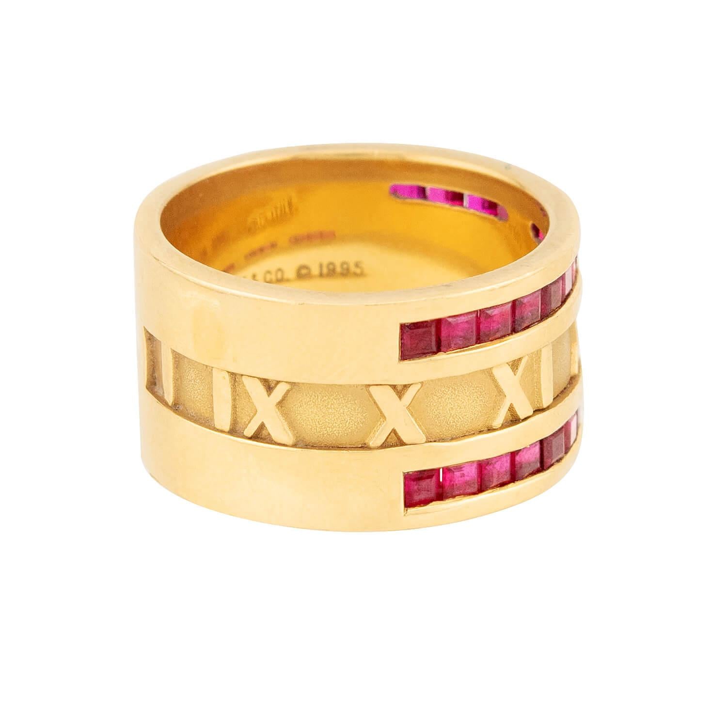 TIFFANY & CO. Estate 18k Ruby Atlas Ring