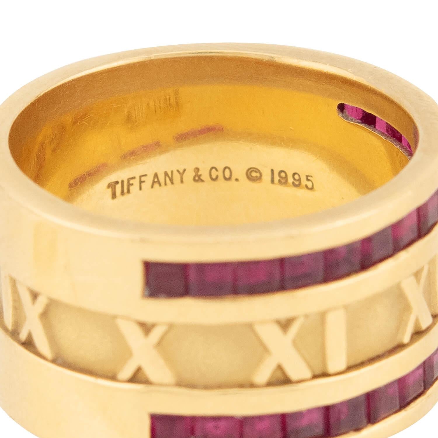 TIFFANY & CO. Estate 18k Ruby Atlas Ring