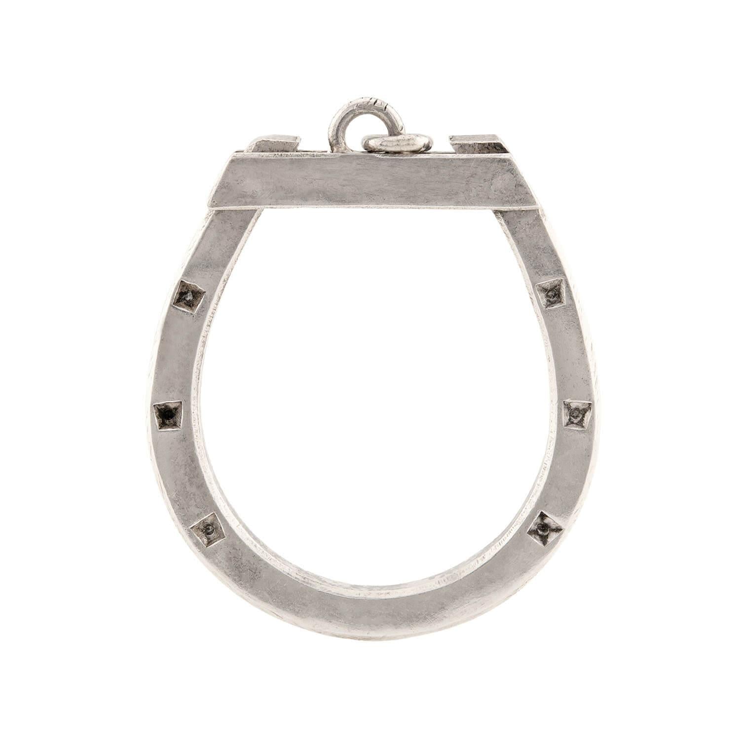 Victorian Sterling Silver Hinged Horseshoe Pendant