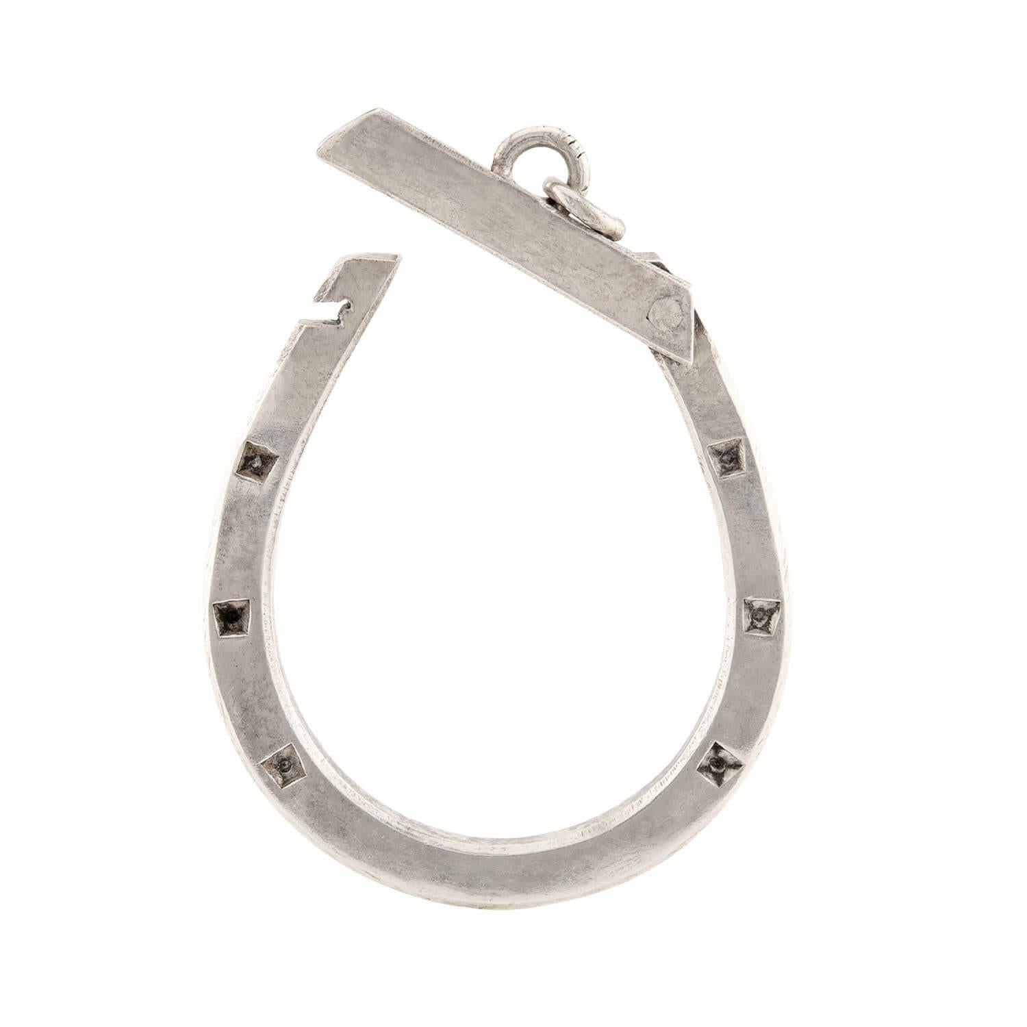 Victorian Sterling Silver Hinged Horseshoe Pendant