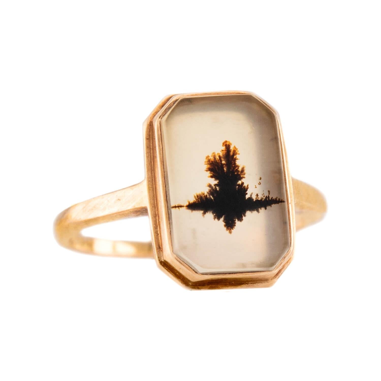 Victorian 10k Moss Agate Ring