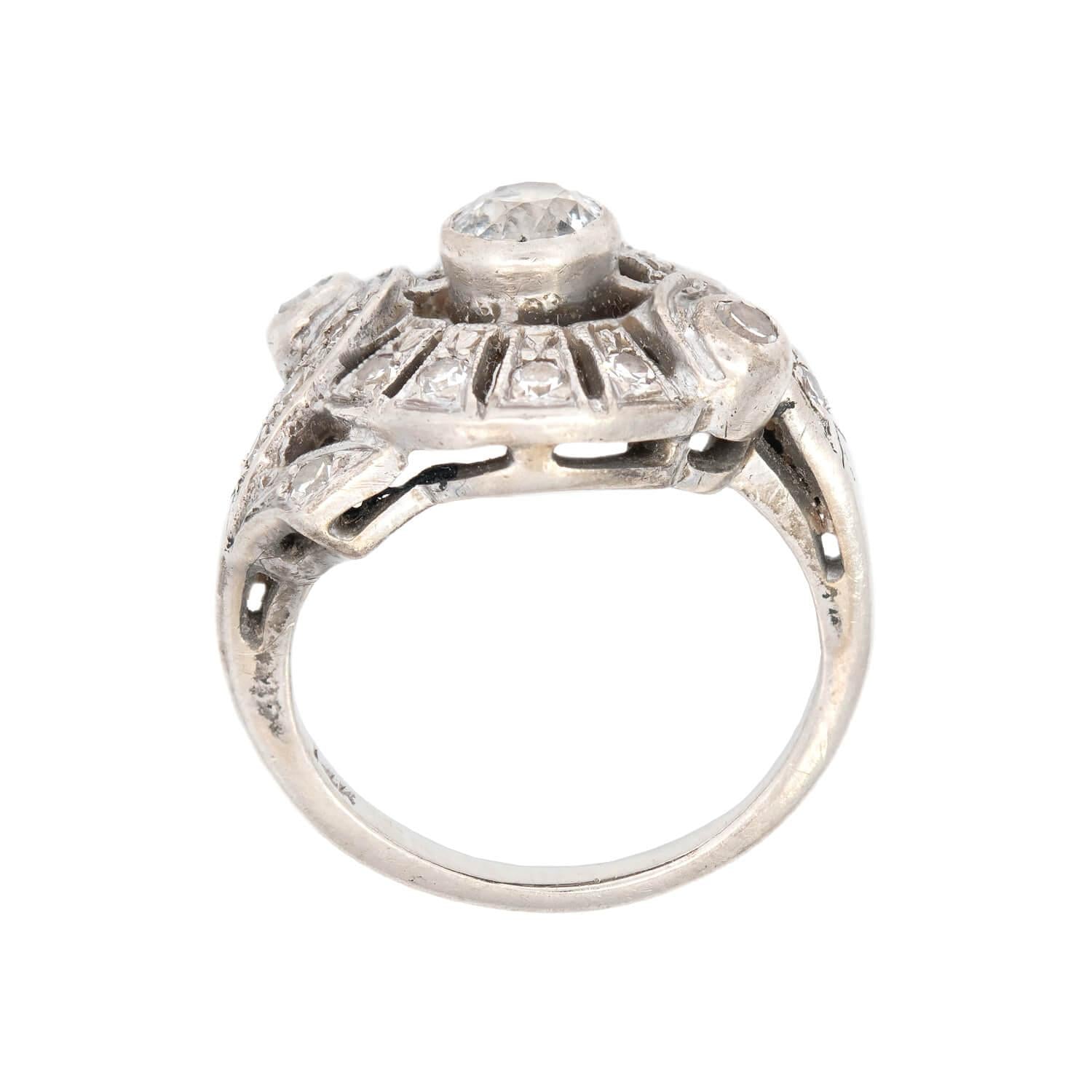 Art Deco 14k Diamond Halo Ring