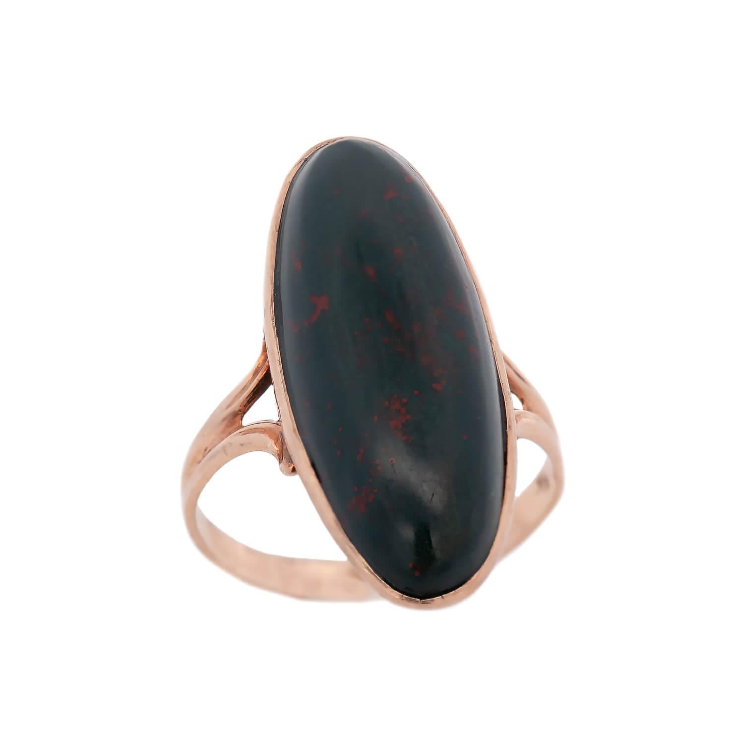 Victorian 10k Bloodstone Cabochon Ring